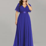 ever MONICA|Robe de soirée de mariage élégante en mousseline taille haute