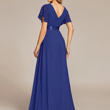 ever MONICA|Robe de soirée de mariage élégante en mousseline taille haute