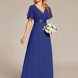 ever MONICA|Robe de soirée de mariage élégante en mousseline taille haute