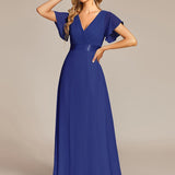 ever MONICA|Robe de soirée de mariage élégante en mousseline taille haute