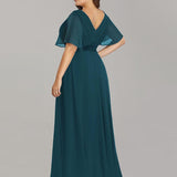 ever MONICA|Robe de soirée de mariage élégante en mousseline taille haute