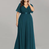 ever MONICA|Robe de soirée de mariage élégante en mousseline taille haute