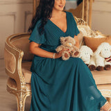 ever MONICA|Robe de soirée de mariage élégante en mousseline taille haute