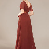 ever MONICA|Robe de soirée de mariage élégante en mousseline taille haute