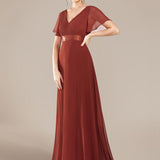 ever MONICA|Robe de soirée de mariage élégante en mousseline taille haute