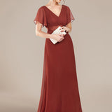 ever MONICA|Robe de soirée de mariage élégante en mousseline taille haute