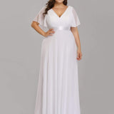 ever MONICA|Robe de soirée de mariage élégante en mousseline taille haute