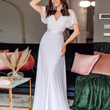 ever MONICA|Robe de soirée de mariage élégante en mousseline taille haute