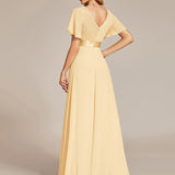 ever MONICA|Robe de soirée de mariage élégante en mousseline taille haute