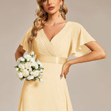 ever MONICA|Robe de soirée de mariage élégante en mousseline taille haute