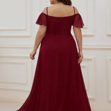 ever REYA|Robe de soirée Fendue à épaules dénudées Encolure en V