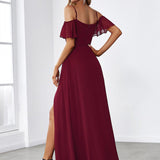 ever REYA|Robe de soirée Fendue à épaules dénudées Encolure en V