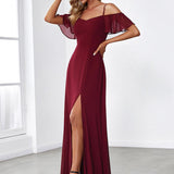 ever REYA|Robe de soirée Fendue à épaules dénudées Encolure en V