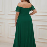 ever REYA|Robe de soirée Fendue à épaules dénudées Encolure en V