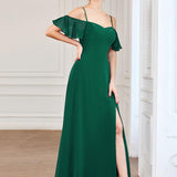 ever REYA|Robe de soirée Fendue à épaules dénudées Encolure en V