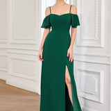 ever REYA|Robe de soirée Fendue à épaules dénudées Encolure en V