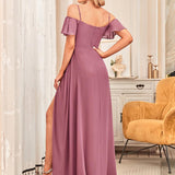 ever REYA|Robe de soirée Fendue à épaules dénudées Encolure en V