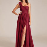 ever CLOE|Robe de soirée asymétrique en tulle à appliqués et fente haute