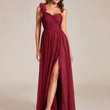ever CLOE|Robe de soirée asymétrique en tulle à appliqués et fente haute