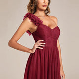 ever CLOE|Robe de soirée asymétrique en tulle à appliqués et fente haute