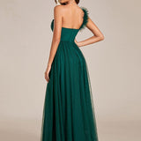 ever CLOE|Robe de soirée asymétrique en tulle à appliqués et fente haute