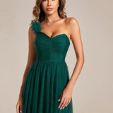 ever CLOE|Robe de soirée asymétrique en tulle à appliqués et fente haute
