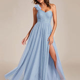 ever CLOE|Robe de soirée asymétrique en tulle à appliqués et fente haute