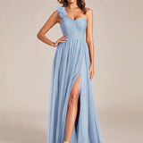 ever CLOE|Robe de soirée asymétrique en tulle à appliqués et fente haute