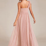 ever CLOE|Robe de soirée asymétrique en tulle à appliqués et fente haute