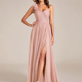 ever CLOE|Robe de soirée asymétrique en tulle à appliqués et fente haute