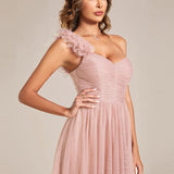 ever CLOE|Robe de soirée asymétrique en tulle à appliqués et fente haute