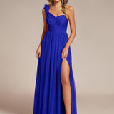 ever CLOE|Robe de soirée asymétrique en tulle à appliqués et fente haute