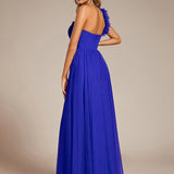 ever CLOE|Robe de soirée asymétrique en tulle à appliqués et fente haute