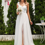 ever CLOE|Robe de soirée asymétrique en tulle à appliqués et fente haute