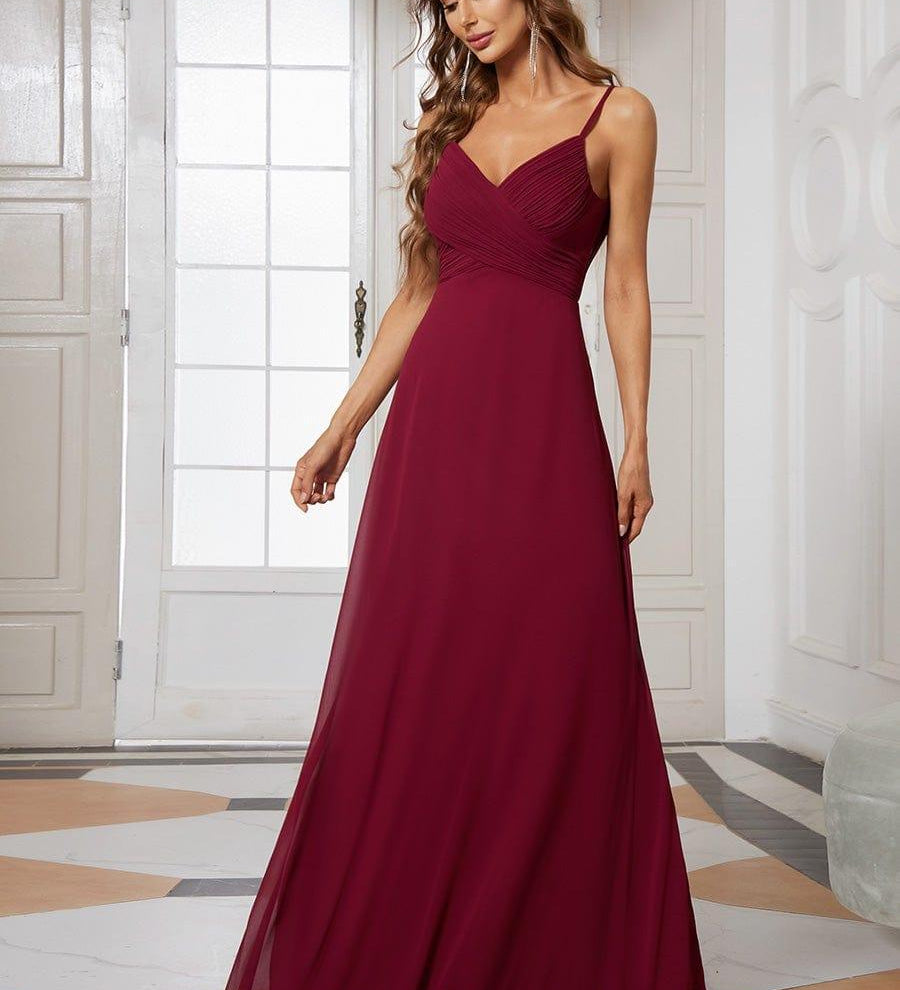 ever NOVA|Robe de demoiselle d'honneur drapée au dos avec décolleté en cœur