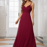 ever NOVA|Robe de demoiselle d'honneur drapée au dos avec décolleté en cœur