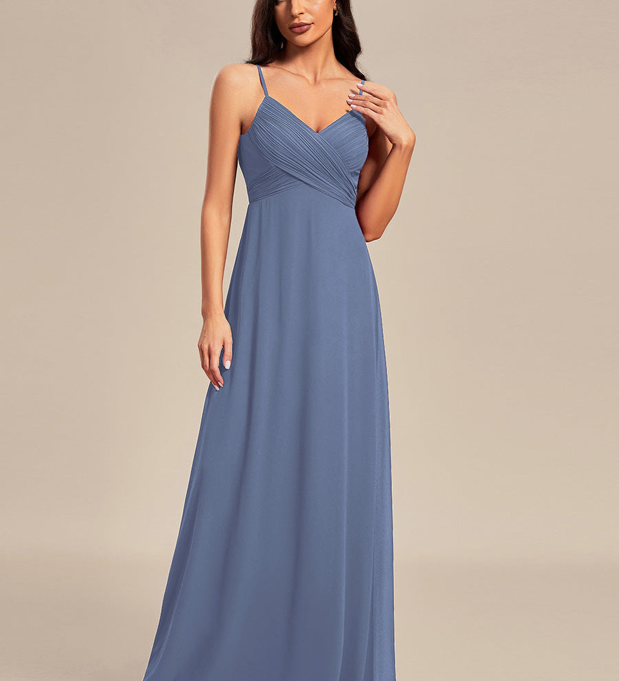ever NOVA|Robe de demoiselle d'honneur drapée au dos avec décolleté en cœur