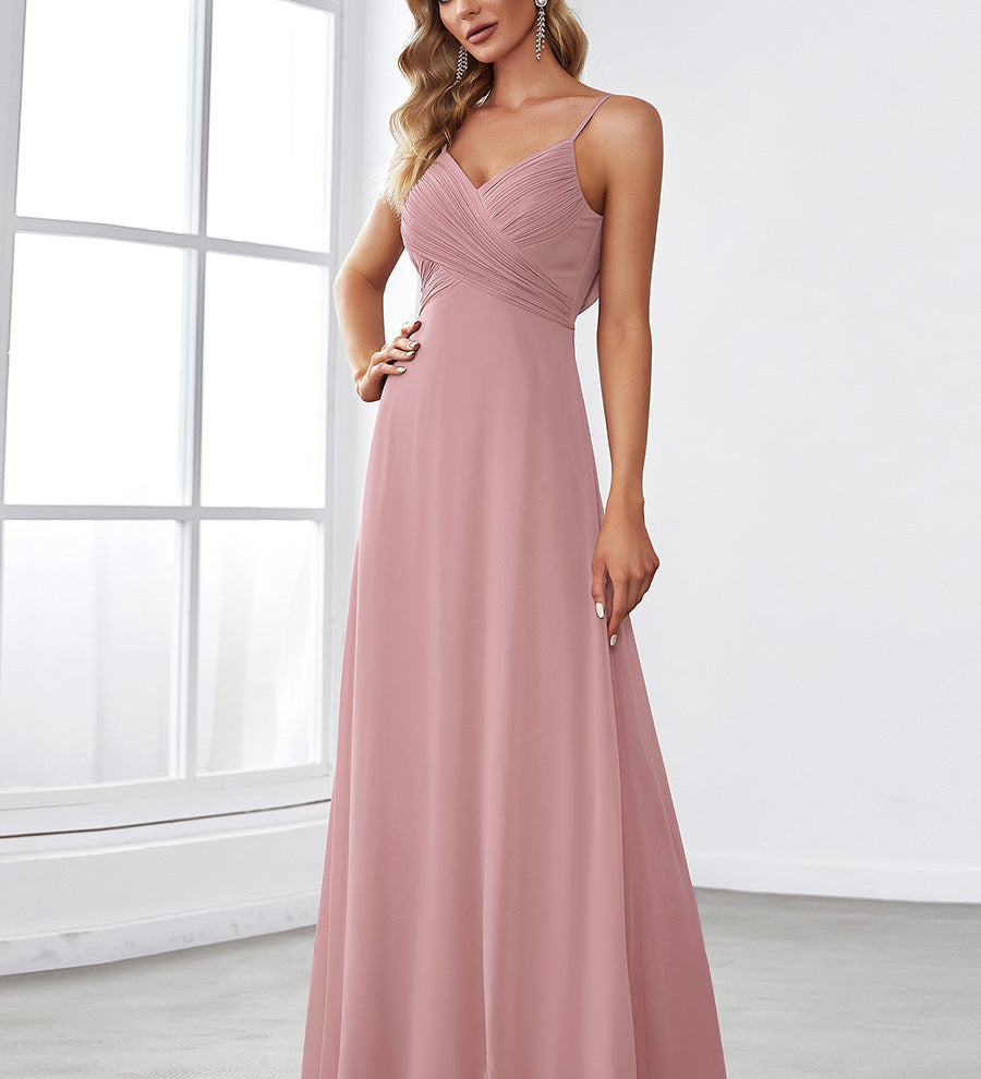ever NOVA|Robe de demoiselle d'honneur drapée au dos avec décolleté en cœur