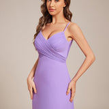 ever NOVA|Robe de demoiselle d'honneur drapée au dos avec décolleté en cœur