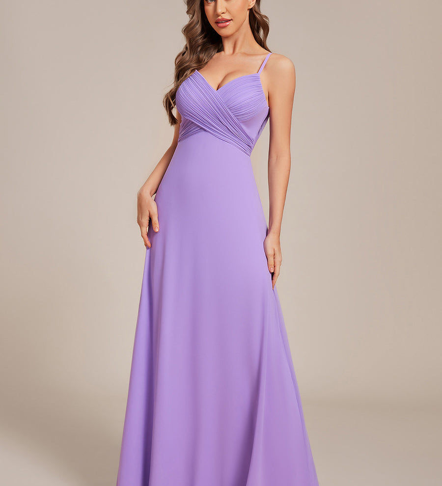 ever NOVA|Robe de demoiselle d'honneur drapée au dos avec décolleté en cœur