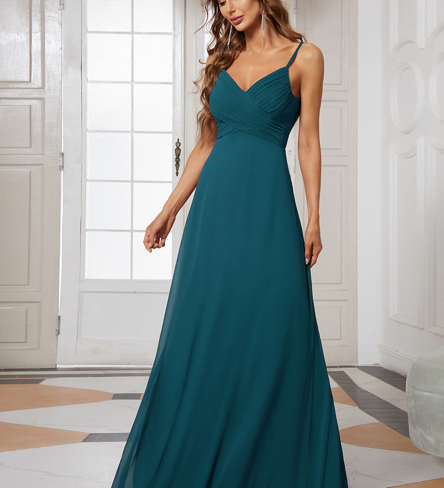 ever NOVA|Robe de demoiselle d'honneur drapée au dos avec décolleté en cœur