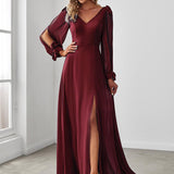 ever IVORY|Robe invitée mariage à manches fendues et dos nu