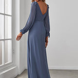 ever IVORY|Robe invitée mariage à manches fendues et dos nu