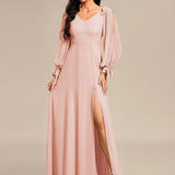 ever IVORY|Robe invitée mariage à manches fendues et dos nu