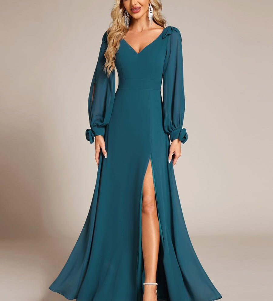 ever IVORY|Robe invitée mariage à manches fendues et dos nu