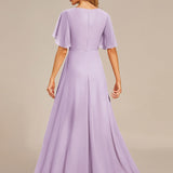 ever IVYROSE|Robe de soirée élégante en mousseline de soie avec manches flottantes