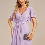 ever IVYROSE|Robe de soirée élégante en mousseline de soie avec manches flottantes