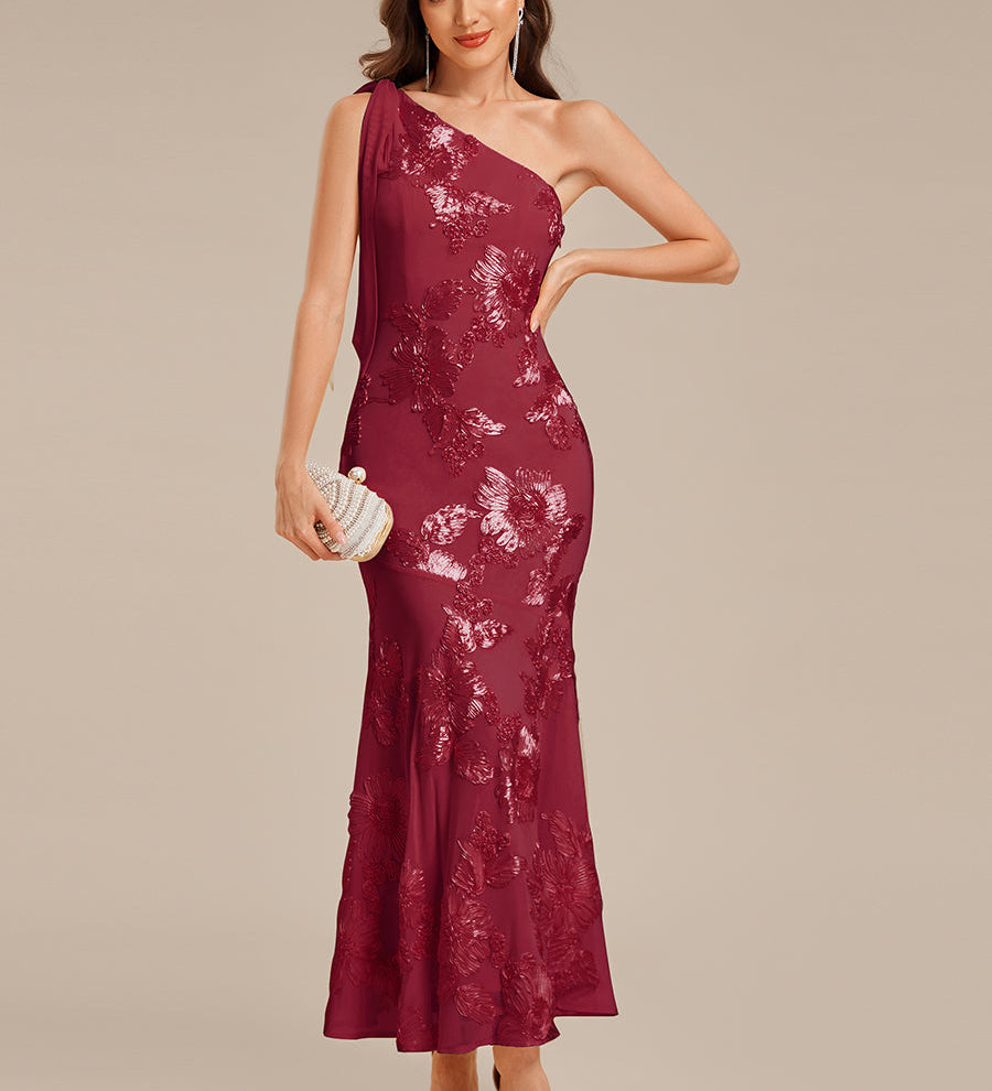 ever ARCELIA|Robe de soirée sirène à une épaule et paillettes