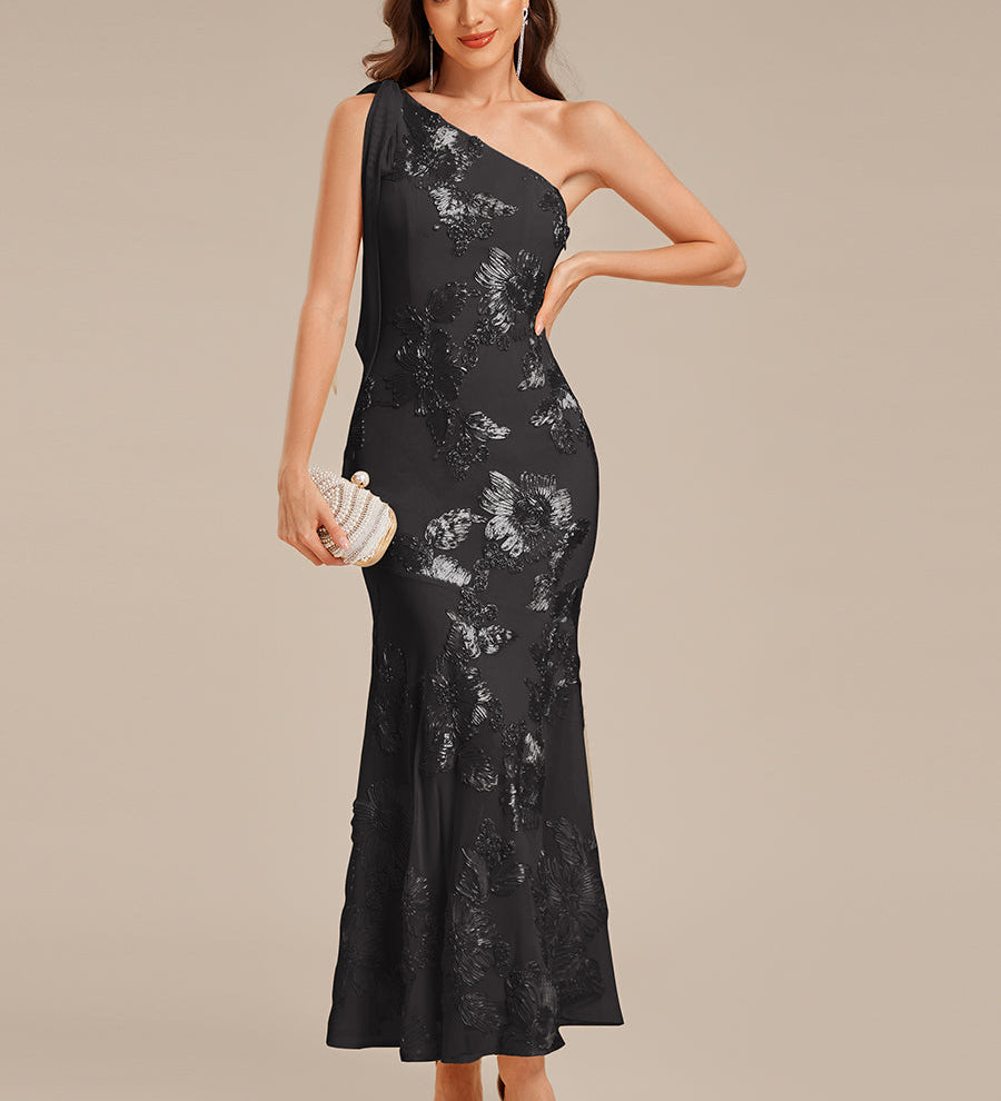 ever ARCELIA|Robe de soirée sirène à une épaule et paillettes