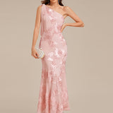 ever ARCELIA|Robe de soirée sirène à une épaule et paillettes